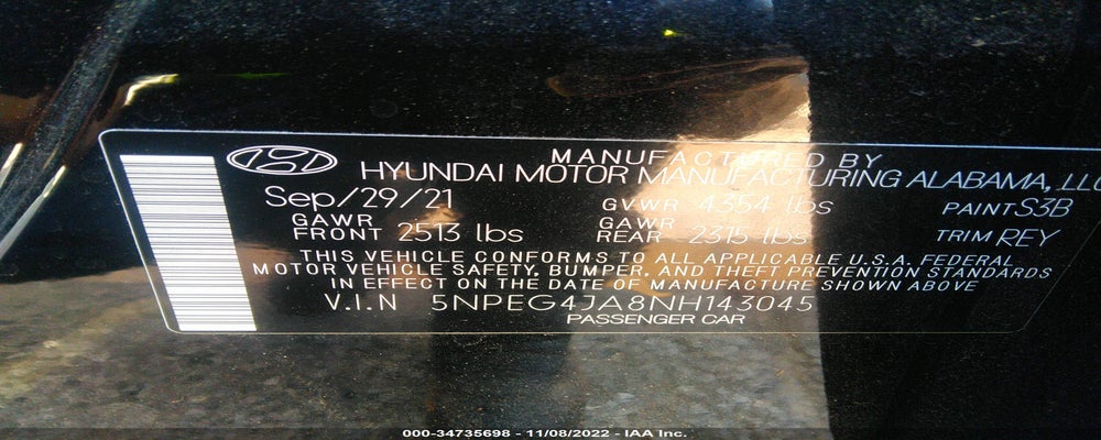 5NPEG4JA8NH143045 2022 HYUNDAI SONATA photo no. 9