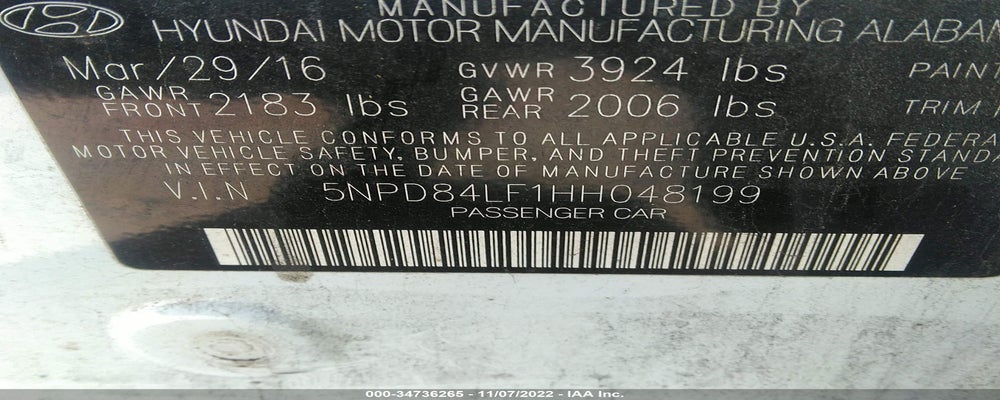 5NPD84LF1HH048199 2017 HYUNDAI ELANTRA photo no. 9