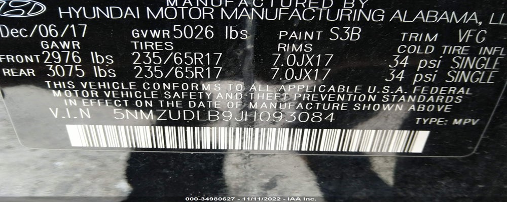 5NMZUDLB9JH093084 2018 HYUNDAI SANTA FE SPORT photo no. 9