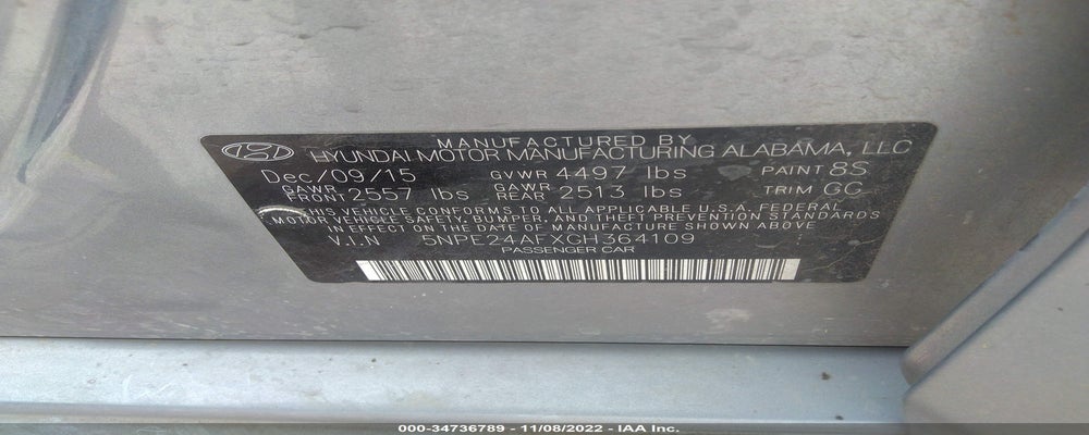 5NPE24AFXGH364109 2016 HYUNDAI SONATA photo no. 9
