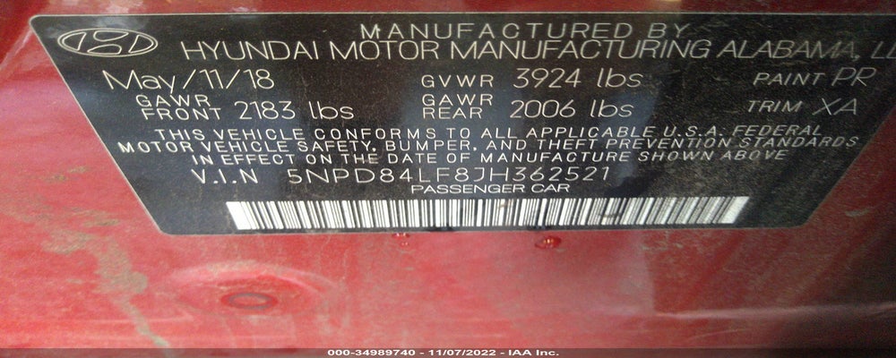 5NPD84LF8JH362521 2018 HYUNDAI ELANTRA photo no. 9