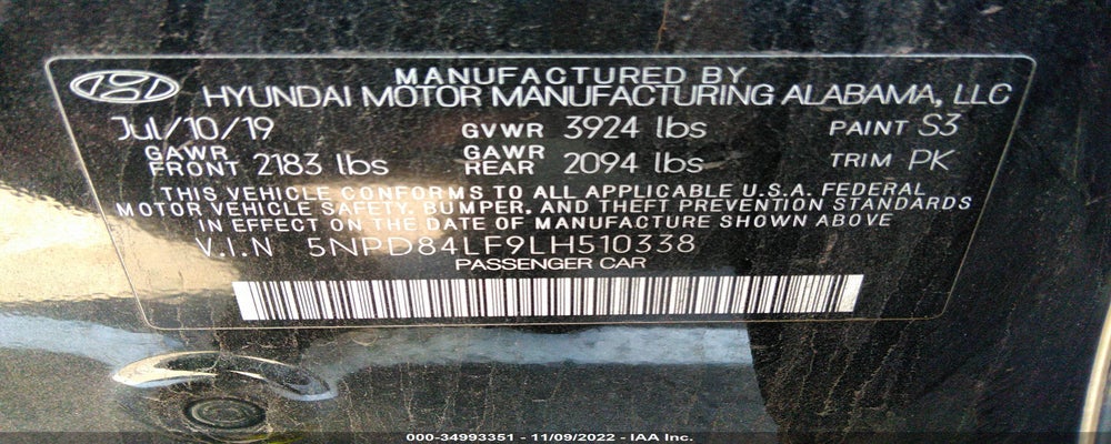 5NPD84LF9LH510338 2020 HYUNDAI ELANTRA photo no. 9