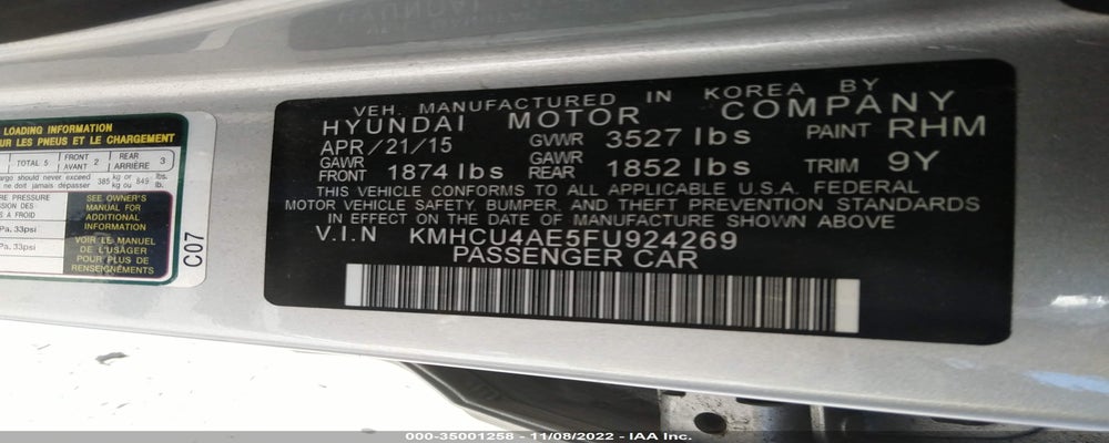 KMHCU4AE5FU924269 2015 HYUNDAI ACCENT photo no. 9
