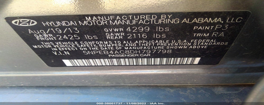 5NPEB4AC8DH797798 2013 HYUNDAI SONATA photo no. 9