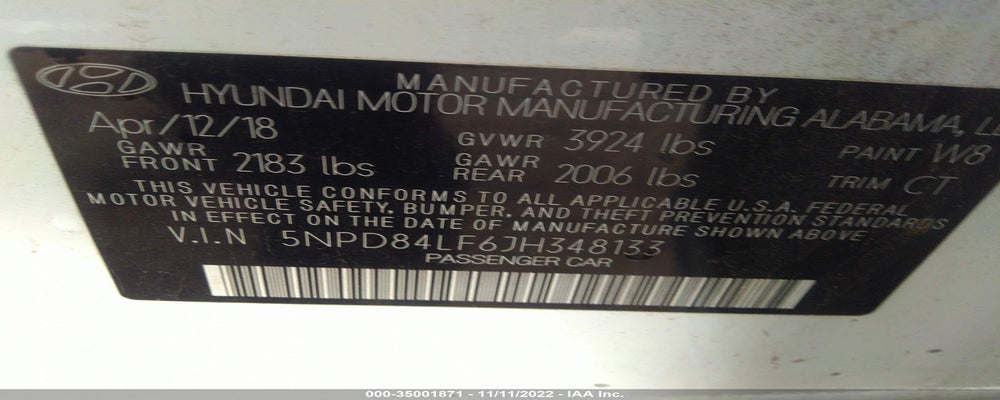5NPD84LF6JH348133 2018 HYUNDAI ELANTRA photo no. 9