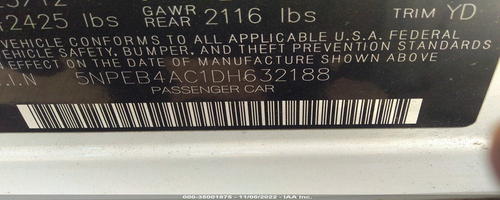 5NPEB4AC1DH632188 2013 HYUNDAI SONATA photo no. 9