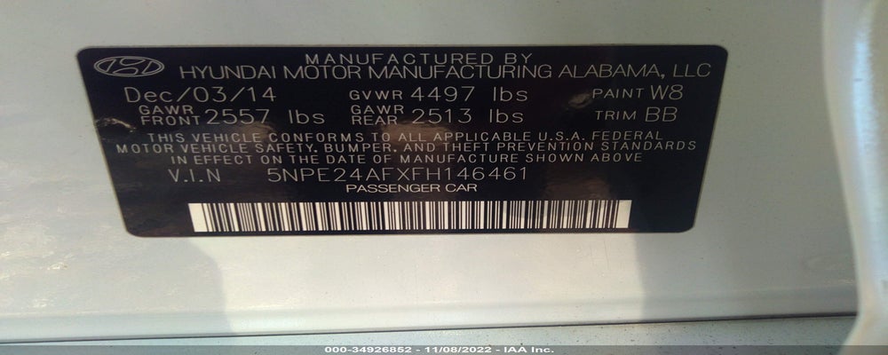 5NPE24AFXFH146461 2015 HYUNDAI SONATA photo no. 9