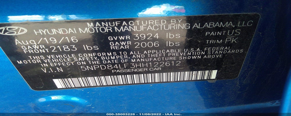 5NPD84LF3HH122612 2017 HYUNDAI ELANTRA photo no. 9