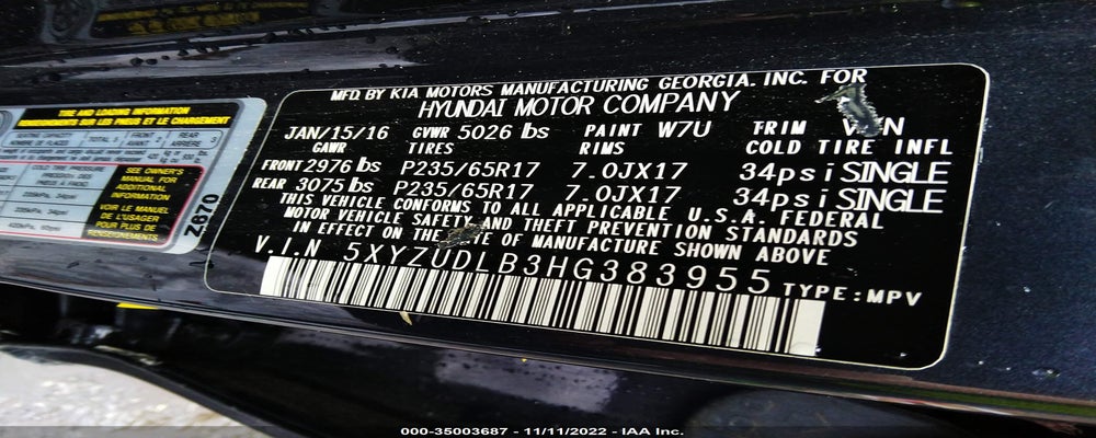 5XYZUDLB3HG383955 2017 HYUNDAI SANTA FE SPORT photo no. 9