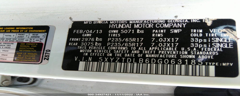 5XYZTDLB6DG063185 2013 HYUNDAI SANTA FE SPORT photo no. 9
