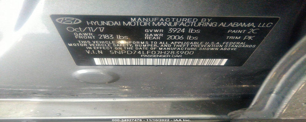 5NPD74LF0JH283900 2018 HYUNDAI ELANTRA photo no. 9