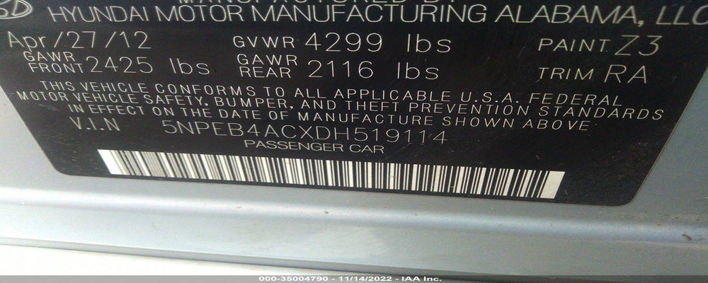 5NPEB4ACXDH519114 2013 HYUNDAI SONATA photo no. 9