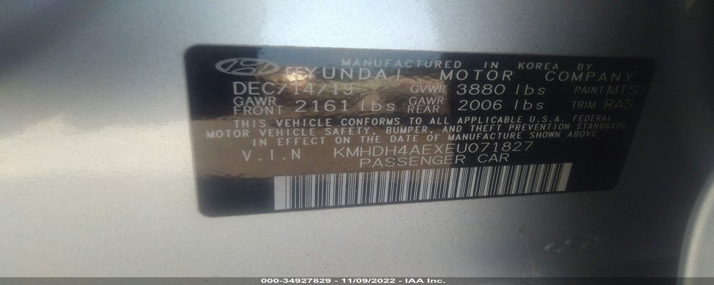KMHDH4AEXEU071827 2014 HYUNDAI ELANTRA photo no. 9