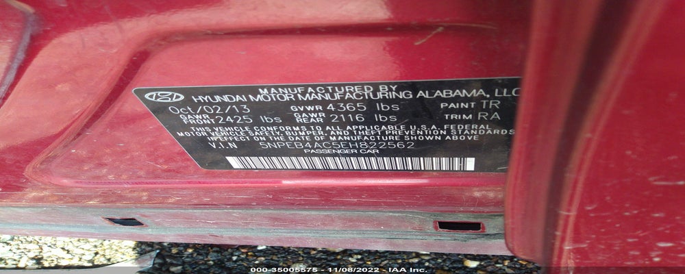 5NPEB4AC5EH822562 2014 HYUNDAI SONATA photo no. 9