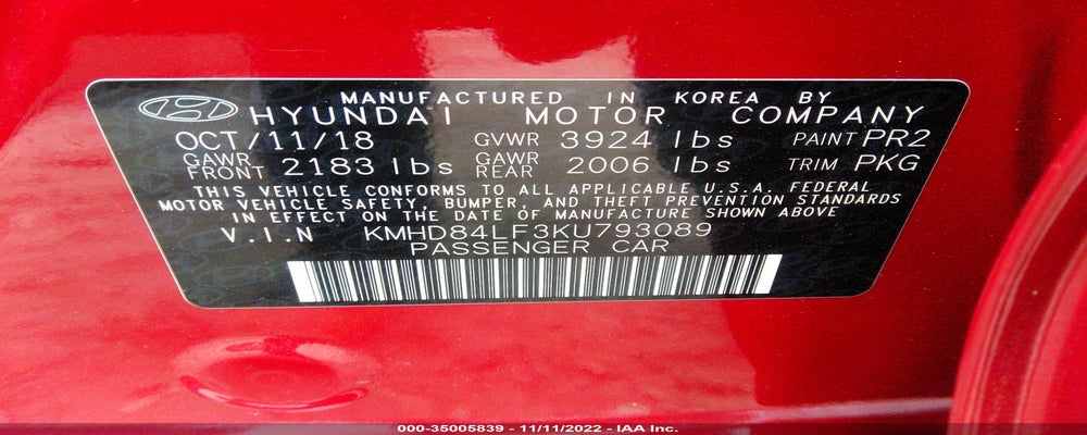 KMHD84LF3KU793089 2019 HYUNDAI ELANTRA photo no. 9