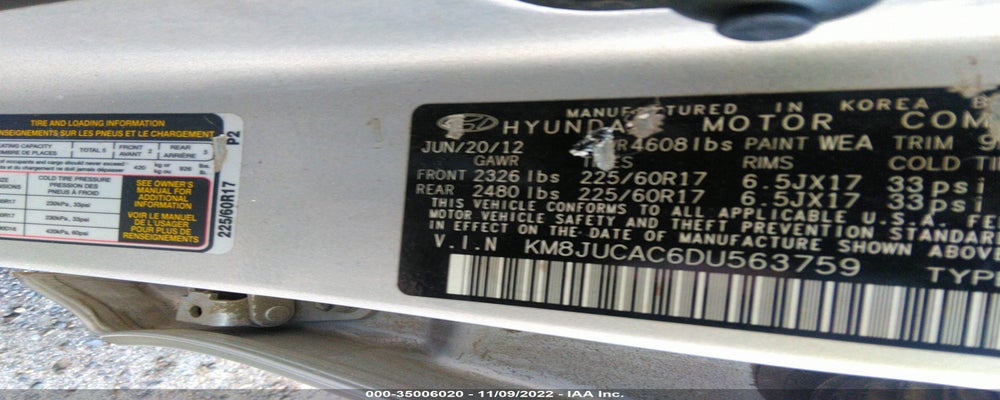 KM8JUCAC6DU563759 2013 HYUNDAI TUCSON photo no. 9