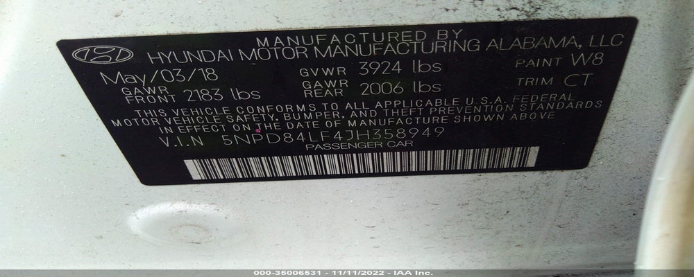 5NPD84LF4JH358949 2018 HYUNDAI ELANTRA photo no. 9