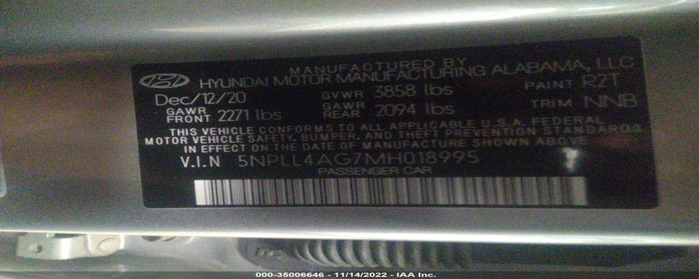 5NPLL4AG7MH018995 2021 HYUNDAI ELANTRA photo no. 9
