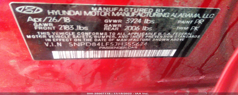 5NPD84LF5JH355624 2018 HYUNDAI ELANTRA photo no. 9