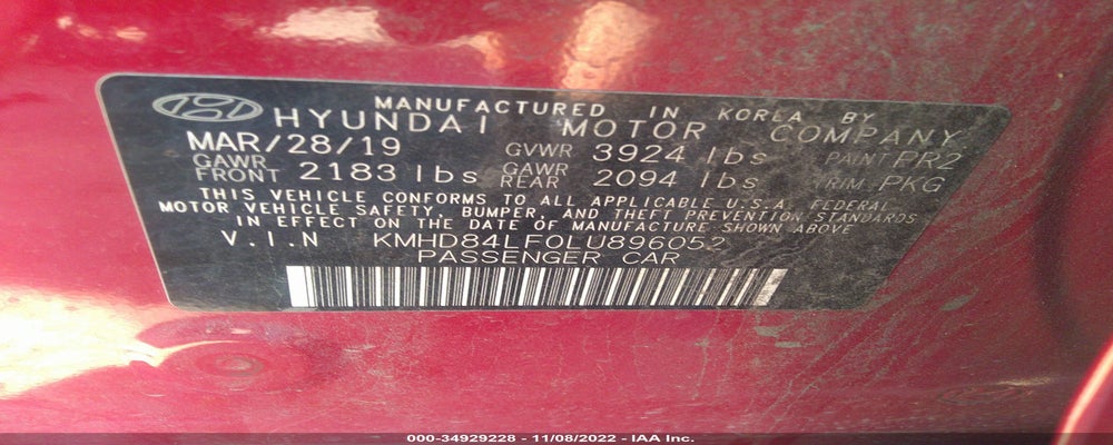 KMHD84LF0LU896052 2020 HYUNDAI ELANTRA photo no. 9