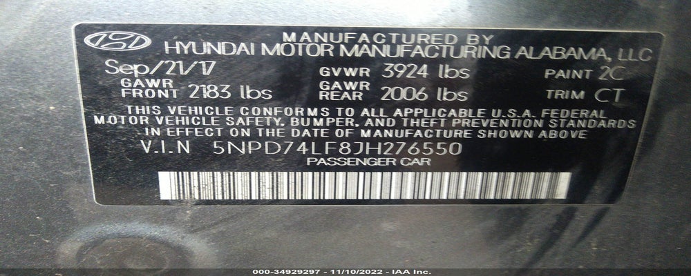 5NPD74LF8JH276550 2018 HYUNDAI ELANTRA photo no. 9