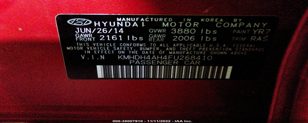 KMHDH4AH4FU268410 2015 HYUNDAI ELANTRA photo no. 9