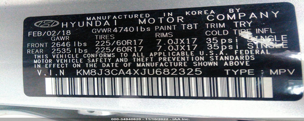 KM8J3CA4XJU682325 2018 HYUNDAI TUCSON photo no. 9