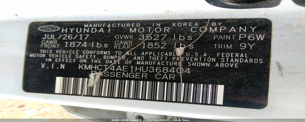 KMHCT4AE1HU368404 2017 HYUNDAI ACCENT photo no. 9