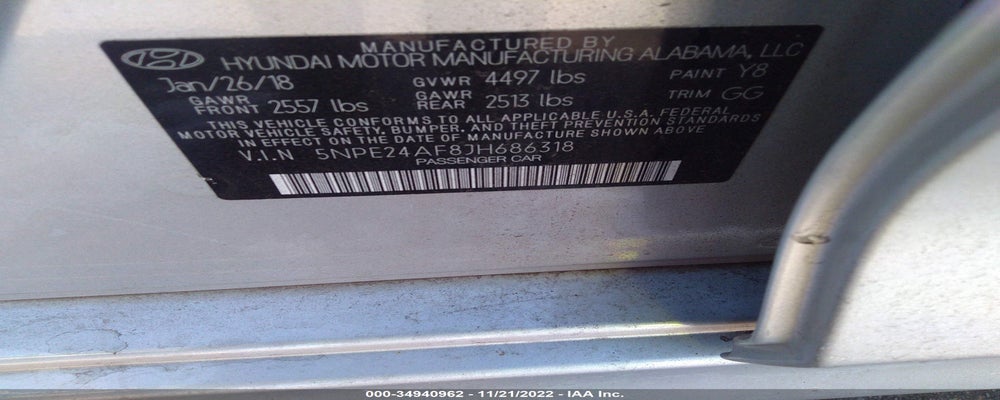 5NPE24AF8JH686318 2018 HYUNDAI SONATA photo no. 9