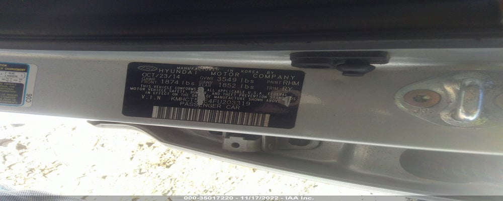 KMHCT5AE4FU203319 2015 HYUNDAI ACCENT photo no. 9