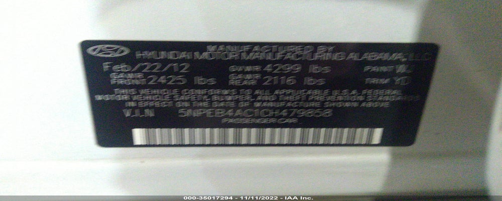 5NPEB4AC1CH479858 2012 HYUNDAI SONATA photo no. 9