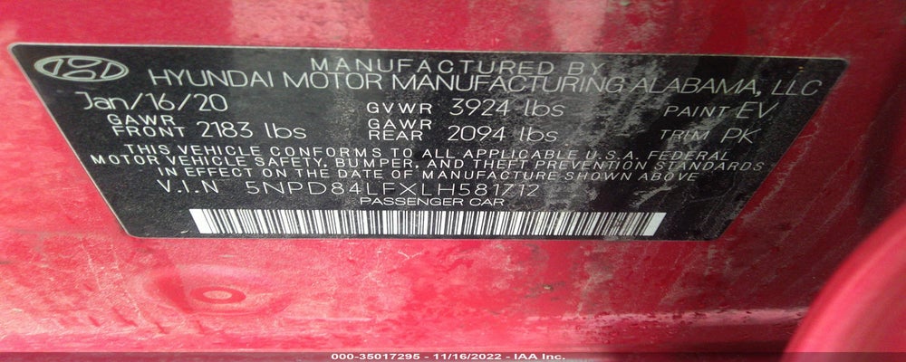5NPD84LFXLH581712 2020 HYUNDAI ELANTRA photo no. 9