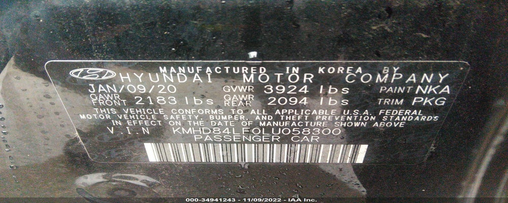 KMHD84LF0LU058300 2020 HYUNDAI ELANTRA photo no. 9