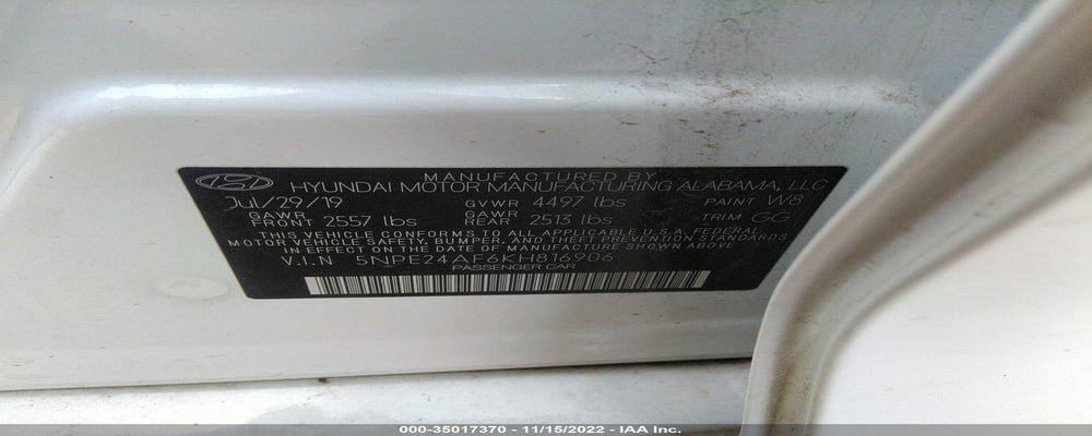 5NPE24AF6KH816906 2019 HYUNDAI SONATA photo no. 9
