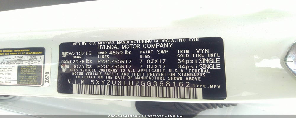 5XYZU3LB2GG368162 2016 HYUNDAI SANTA FE SPORT photo no. 9