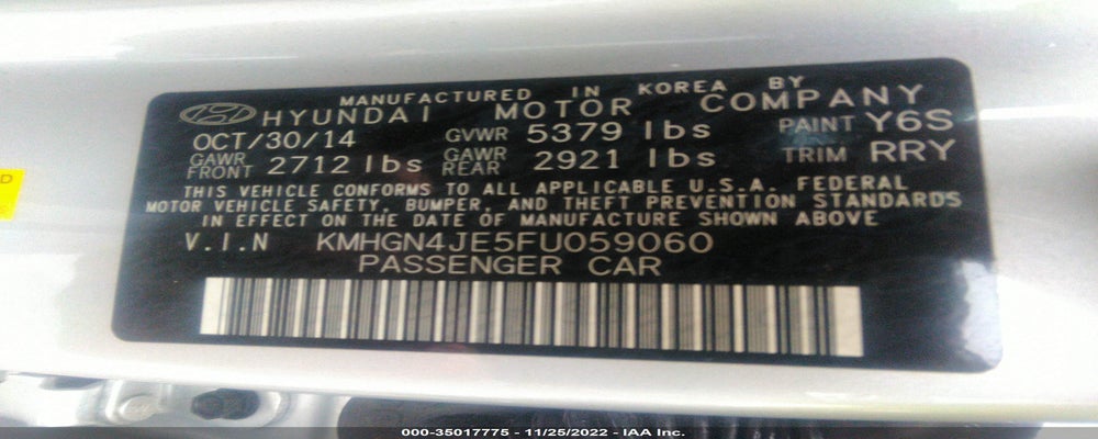 KMHGN4JE5FU059060 2015 HYUNDAI GENESIS photo no. 9