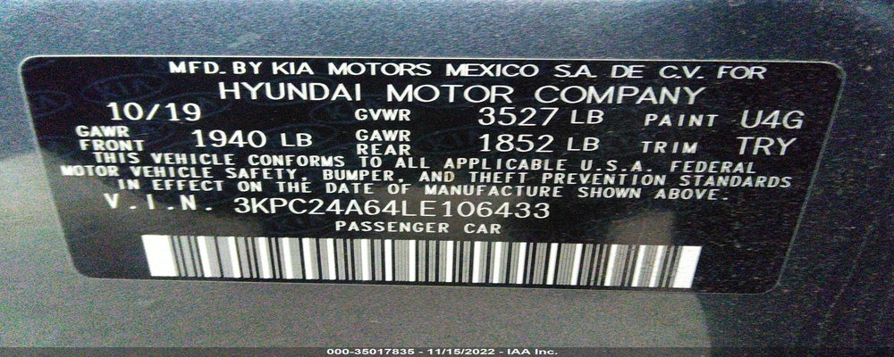 3KPC24A64LE106433 2020 HYUNDAI ACCENT photo no. 9