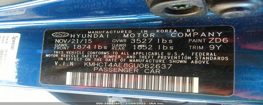 KMHCT4AE8GU062637 2016 HYUNDAI ACCENT photo no. 9