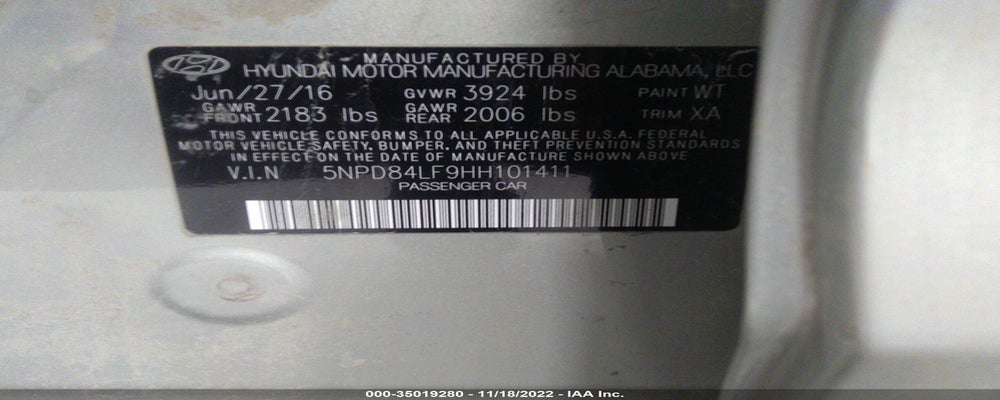5NPD84LF9HH101411 2017 HYUNDAI ELANTRA photo no. 9