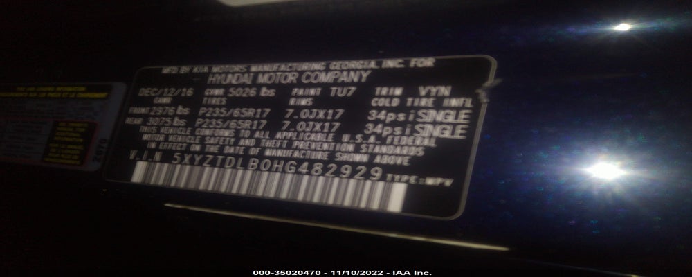 5XYZTDLB0HG482929 2017 HYUNDAI SANTA FE SPORT photo no. 9