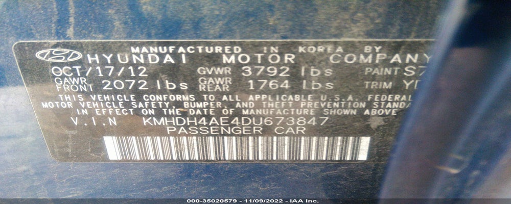 KMHDH4AE4DU673847 2013 HYUNDAI ELANTRA photo no. 9