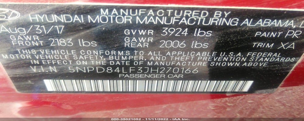 5NPD84LF3JH270166 2018 HYUNDAI ELANTRA photo no. 9