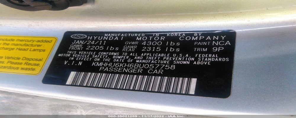 KMHHU6KH6BU057758 2011 HYUNDAI GENESIS COUPE photo no. 9