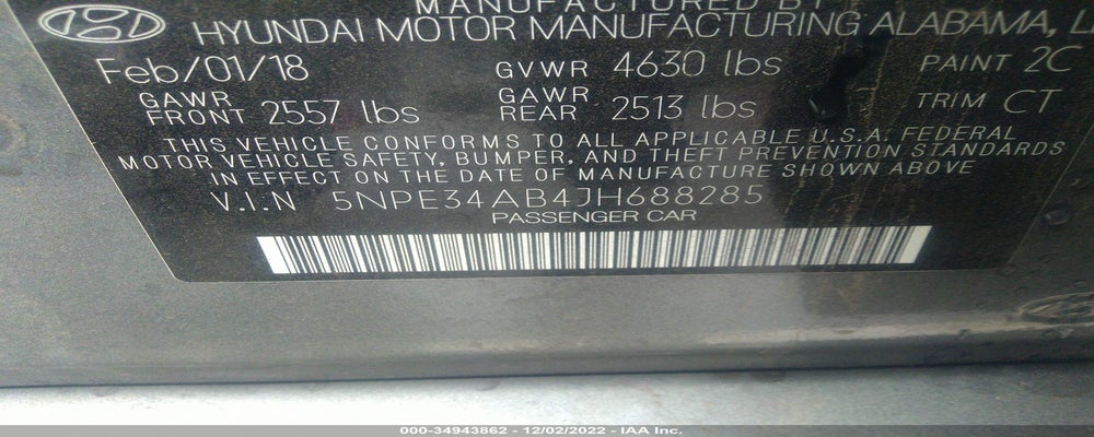 5NPE34AB4JH688285 2018 HYUNDAI SONATA photo no. 9