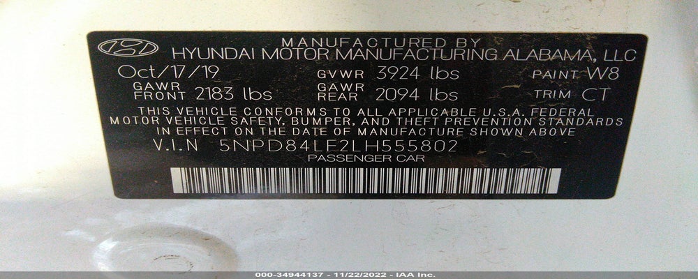 5NPD84LF2LH555802 2020 HYUNDAI ELANTRA photo no. 9