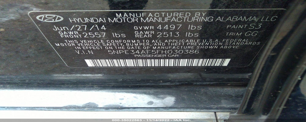 5NPE34AF5FH030386 2015 HYUNDAI SONATA photo no. 9