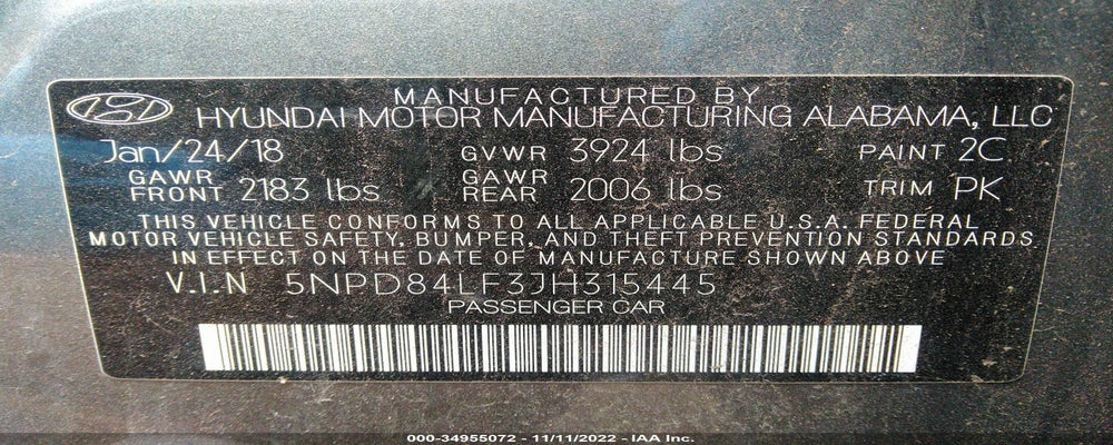 5NPD84LF3JH315445 2018 HYUNDAI ELANTRA photo no. 9