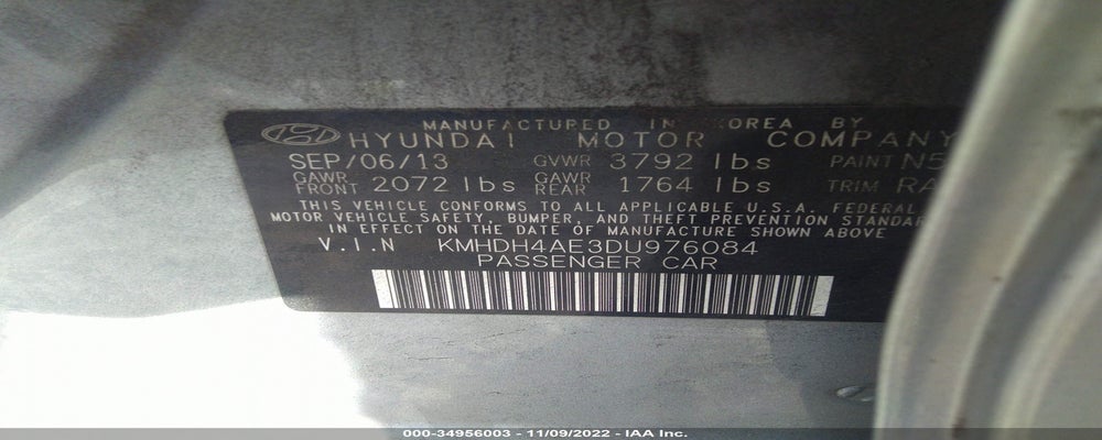 KMHDH4AE3DU976084 2013 HYUNDAI ELANTRA photo no. 9