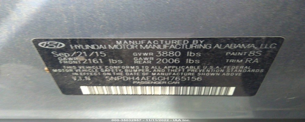 5NPDH4AE6GH765156 2016 HYUNDAI ELANTRA photo no. 9