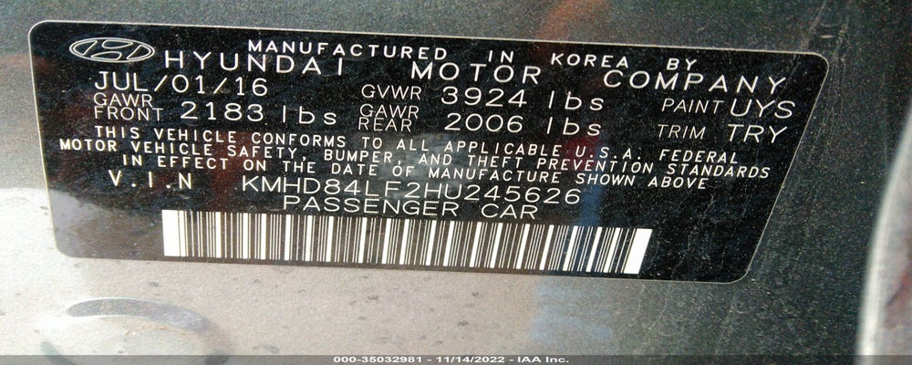KMHD84LF2HU245626 2017 HYUNDAI ELANTRA photo no. 9